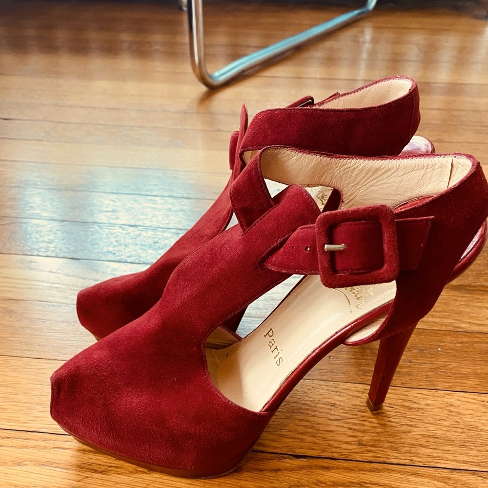 Authentic Red Christian Louboutin platform shoes